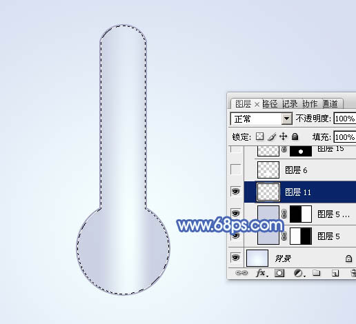 Photoshop设计制作出一个精致的玻璃温度计图标