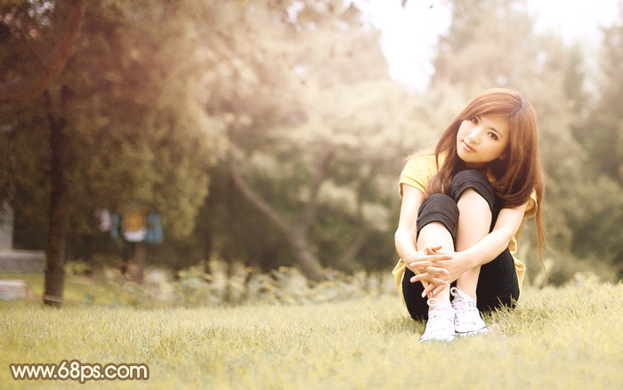 Photoshop将外景<em>美女图片</em>增加柔和淡雅黄褐色