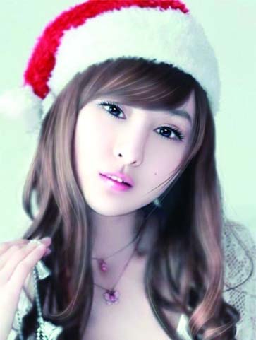 <em>Photoshop</em>将圣诞<em>美女</em>图片制作出转手绘效果_