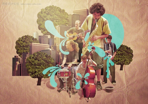 Photoshop制作蒙太奇插画效果图_脚本之家