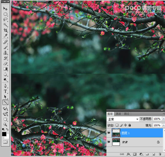photoshop将风景图片的无缝对接及简单调色