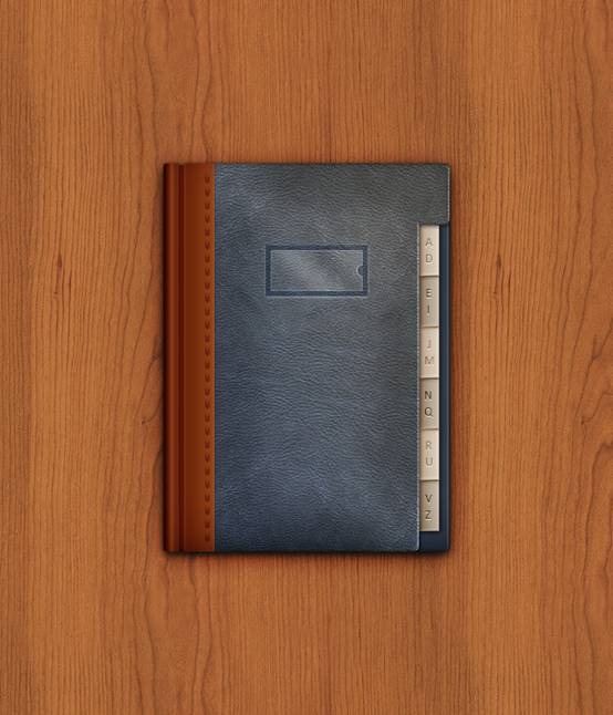 PS如何制作古典皮质电话簿