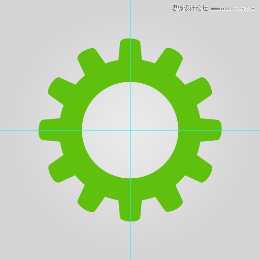 Photoshop使用形状工具制作立体齿轮图标