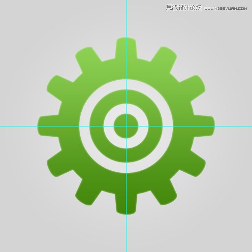 Photoshop使用形状工具制作立体齿轮图标