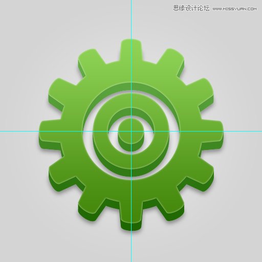 Photoshop使用形状工具制作立体齿轮图标