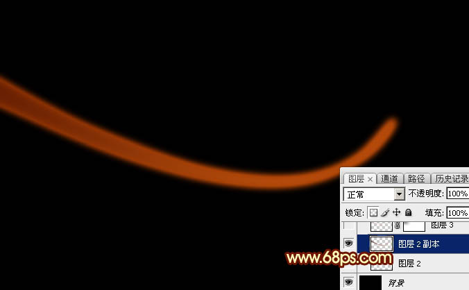 Photoshop设计制作一条漂亮的红色光斑动感光束