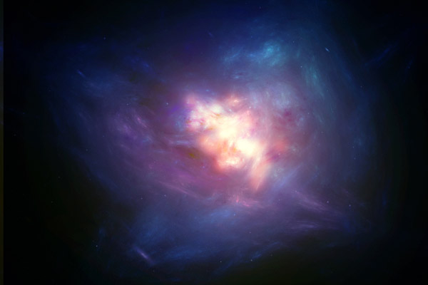 Photoshop临摹逼真漂亮的城市星空海报