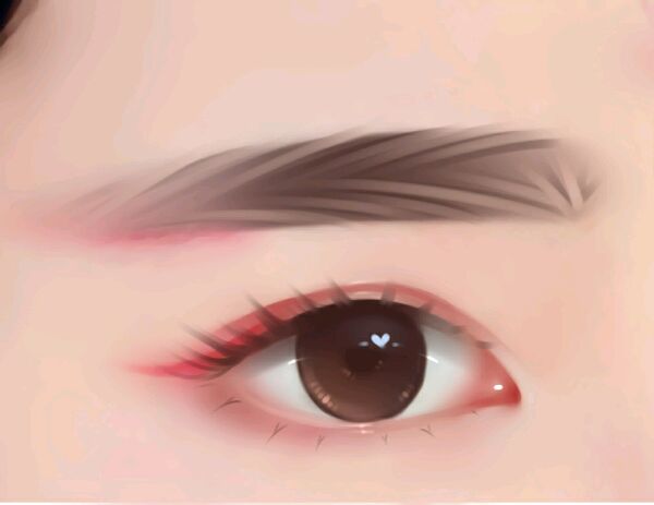 PS仿手绘中如何绘制水灵的眼睛