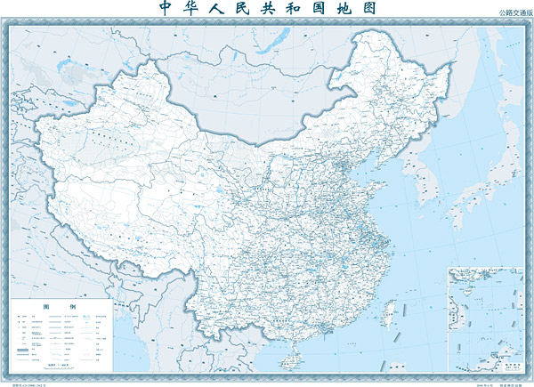 1:400万的中国地图(公路交通版) 交通运输 _ 矢