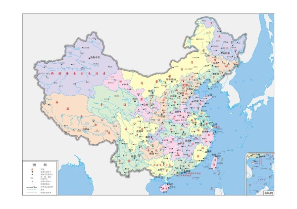 中国地图(四色)矢量素材 交通运输 _ 矢量素材 