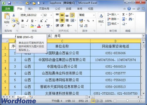 单击复制按钮