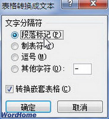 表格转换成文本