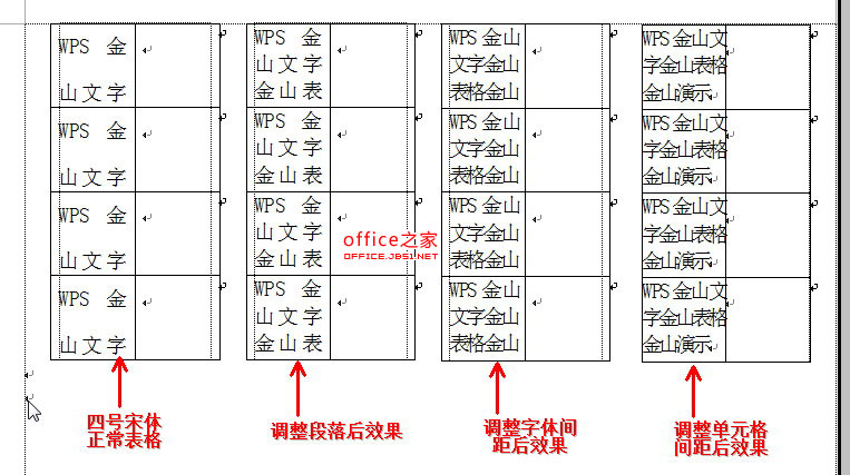 WPS文字三步为单元格扩容