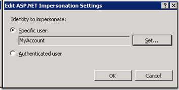 Win2008 server + IIS7 设置身份模拟(ASP.NET impersonation)