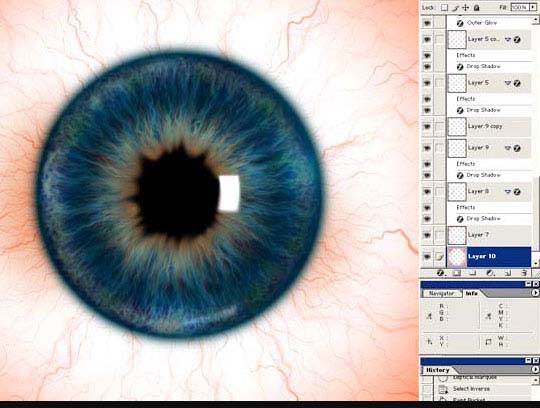 photoshop 滤镜制作瞳孔放大图