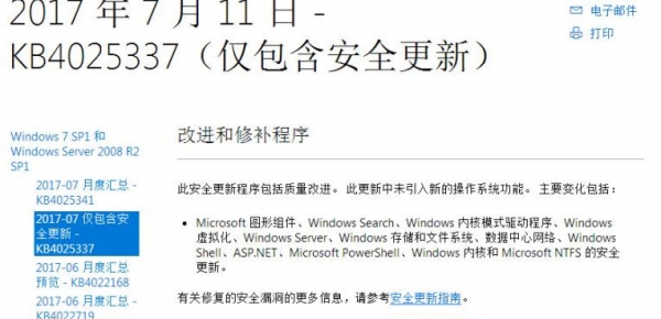 微软发布Win7 SP1\/Win2008 R2紧急修复补丁