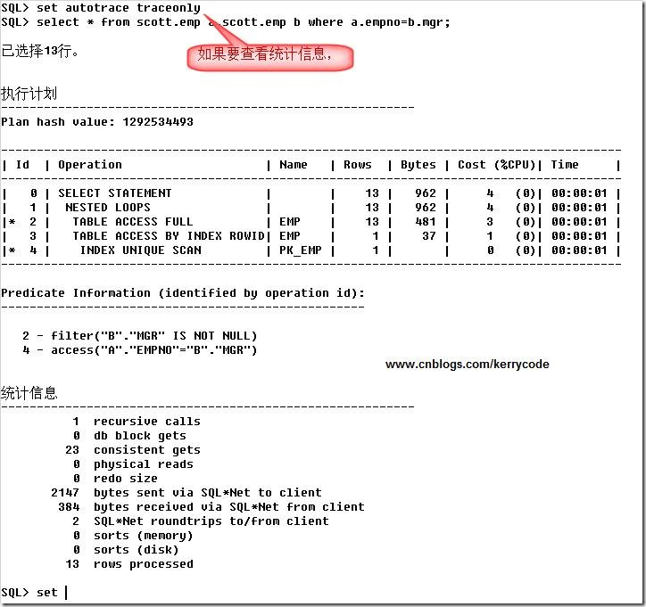 ORACLE数据库查看执行计划的方法