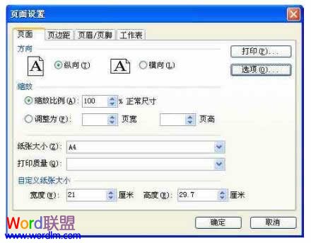 页面设置