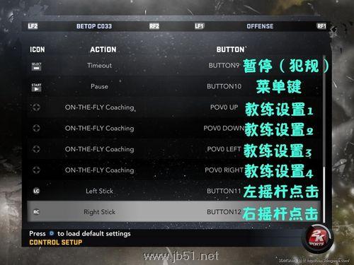 nba 2k11 北通手柄按鍵設置中英文對照 圖文