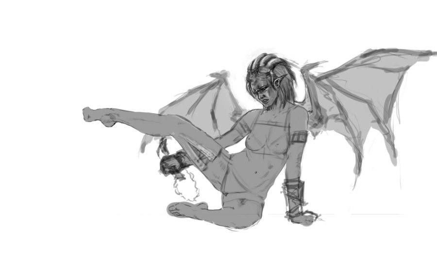 painter绘制性感邪恶蝙蝠女