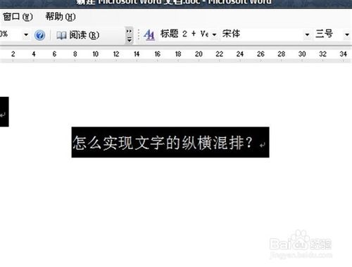 word2003中怎么实现文字的纵横混排？