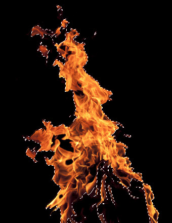 十六,把火焰素材拖进来移到背景图层上面,然后复制几份,分别调整好