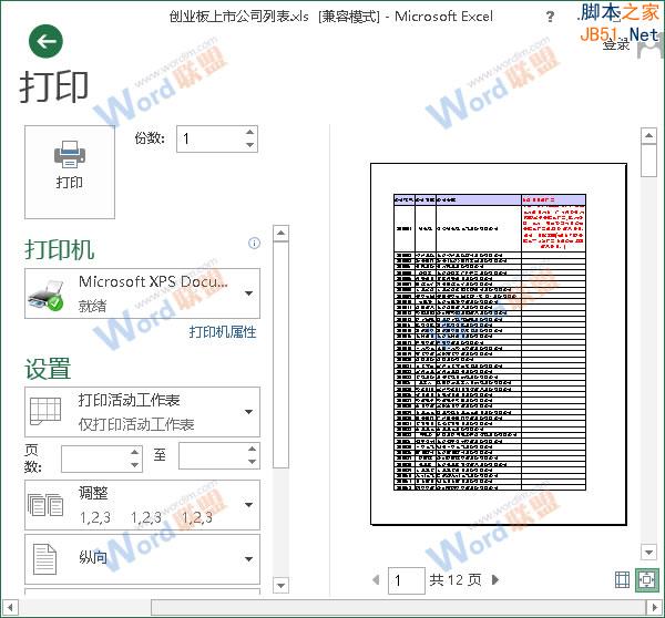 首页打印预览