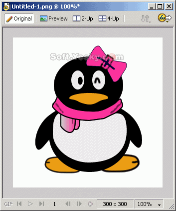 fireworks绘制简笔qq企鹅图像