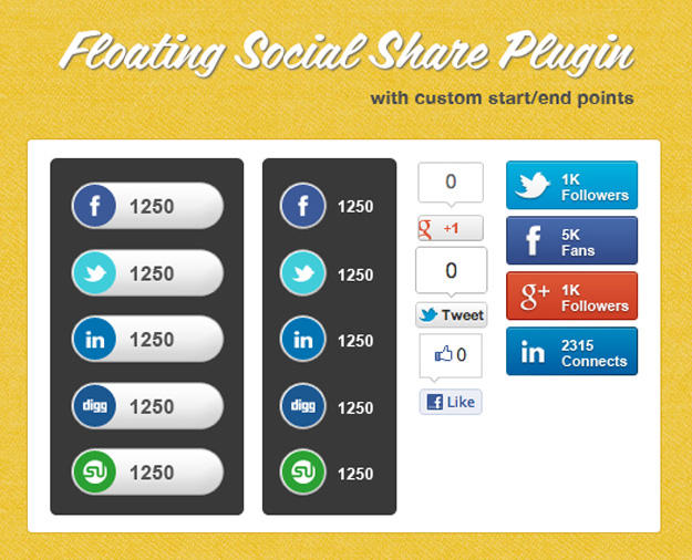 十五款款 jQuery 社交网络分享插件