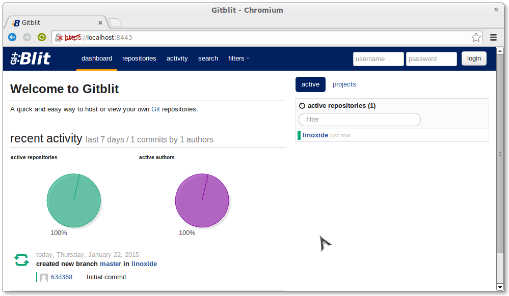 在Linux系统中使用Gitblit工具创建Git仓库的方法