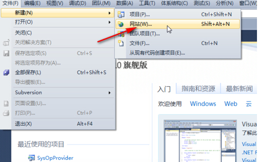 VS2010,新建站点