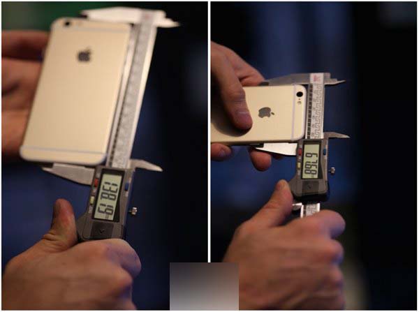 苹果iPhone 6s\/iPhone6s Plus卡尺测量:厚度尺