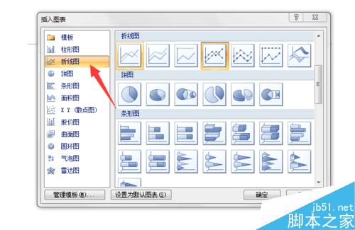 office word 2007 如何插入折线图图表