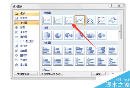 office word 2007 如何插入折线图图表