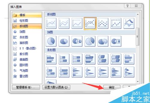 office word 2007 如何插入折线图图表