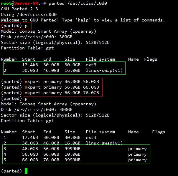 在Linux系统下用parted命令管理GPT分区的教程