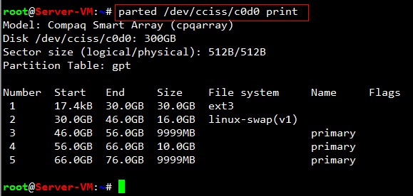 在Linux系统下用parted命令管理GPT分区的教程