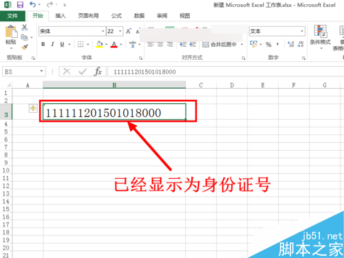 EXCEL中怎么输入身份证号 变成E+17怎么办