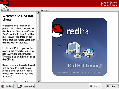 红帽子Red Hat Linux 9 光盘启动安装过程图解