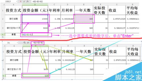 Excel中多个数求和、差、积、商怎么计算