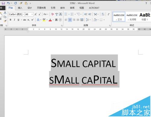 word设小型大写字母small capitals