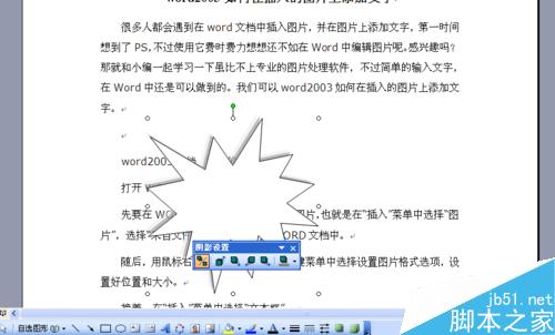 Word2003怎样为自选图形添加阴影