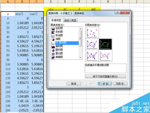 如何利用excel制作动态正余弦函数图像