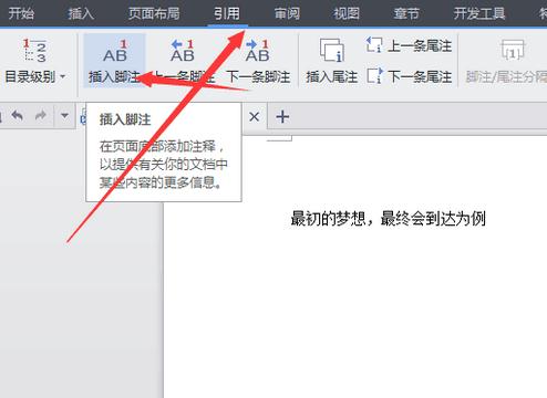 WPS office文档中如何插入脚注?