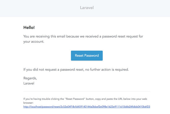 Laravel 实现密码重置功能