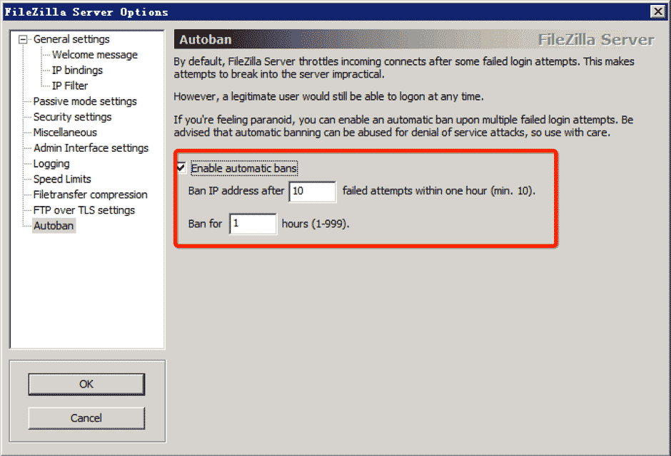 FileZilla FTP Server 安全加固图文教程