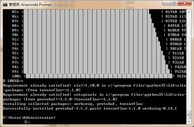 windows环境下tensorflow安装过程详解