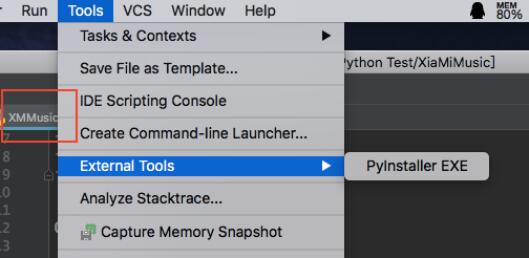 Pycharm 将pyinstaller加入External Tools