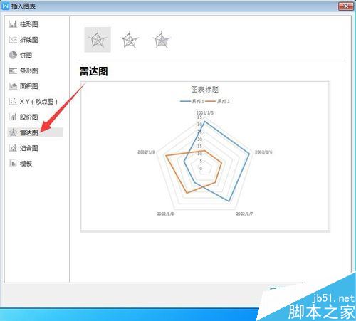 Wps2019文字中怎么插入填充雷达图？