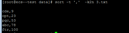 Linux,文本处理命令,sort
